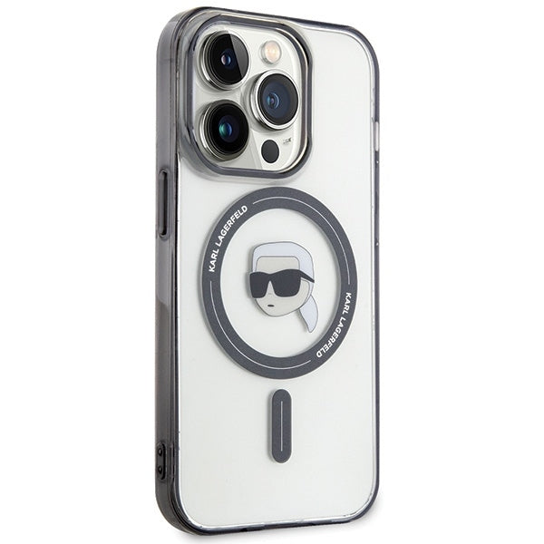 Калъф MagSafe за Apple iPhone 15 Pro Max, Karl Lagerfeld, IML Karl's Head, Прозрачен