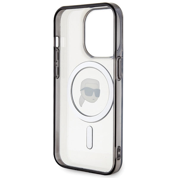 Калъф MagSafe за Apple iPhone 15 Pro Max, Karl Lagerfeld, IML Karl's Head, Прозрачен