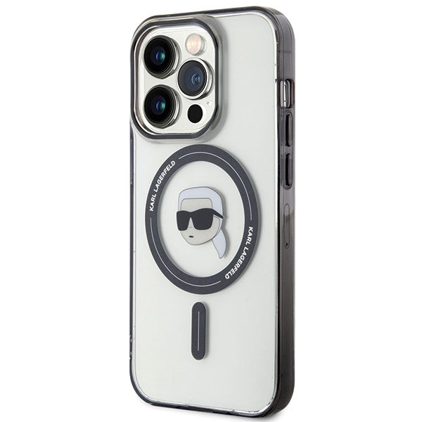 Калъф MagSafe за Apple iPhone 15 Pro Max, Karl Lagerfeld, IML Karl's Head, Прозрачен