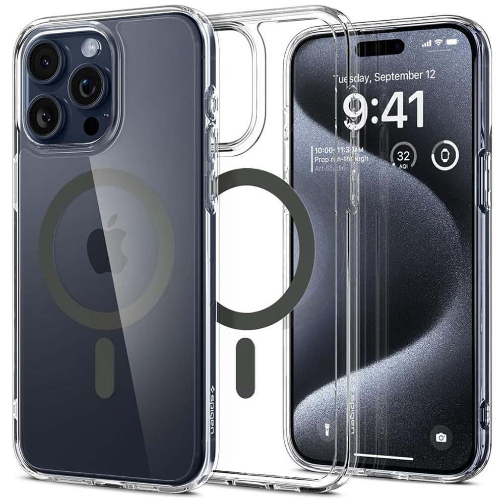 Калъф MagSafe за Apple iPhone 15 Pro Max, Spigen, Ultra Hybrid, Черен ACS06577