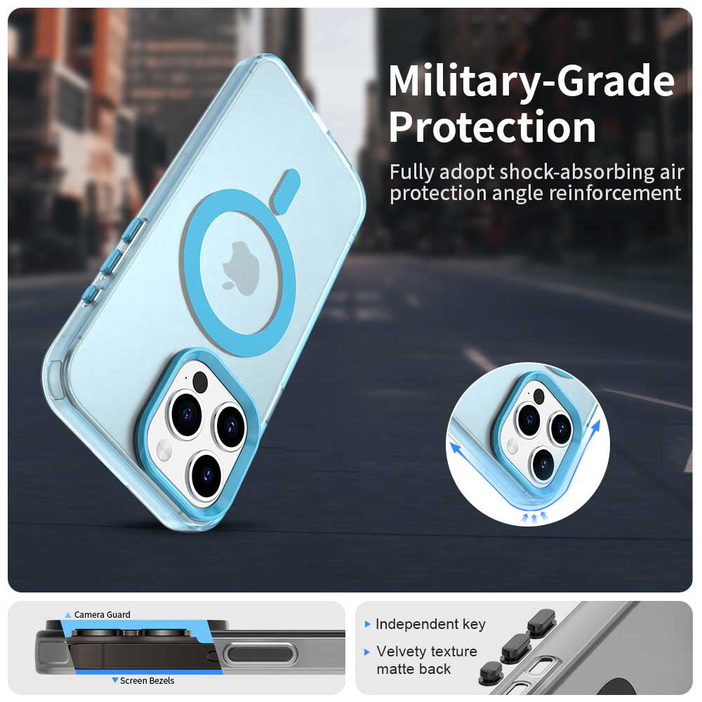 Калъф MagSafe за Apple iPhone 15 Pro Max, Techsuit, CandyCase, Син