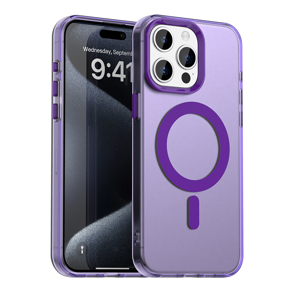 Калъф MagSafe за Apple iPhone 15 Pro Max, Techsuit, CandyCase, Лилав