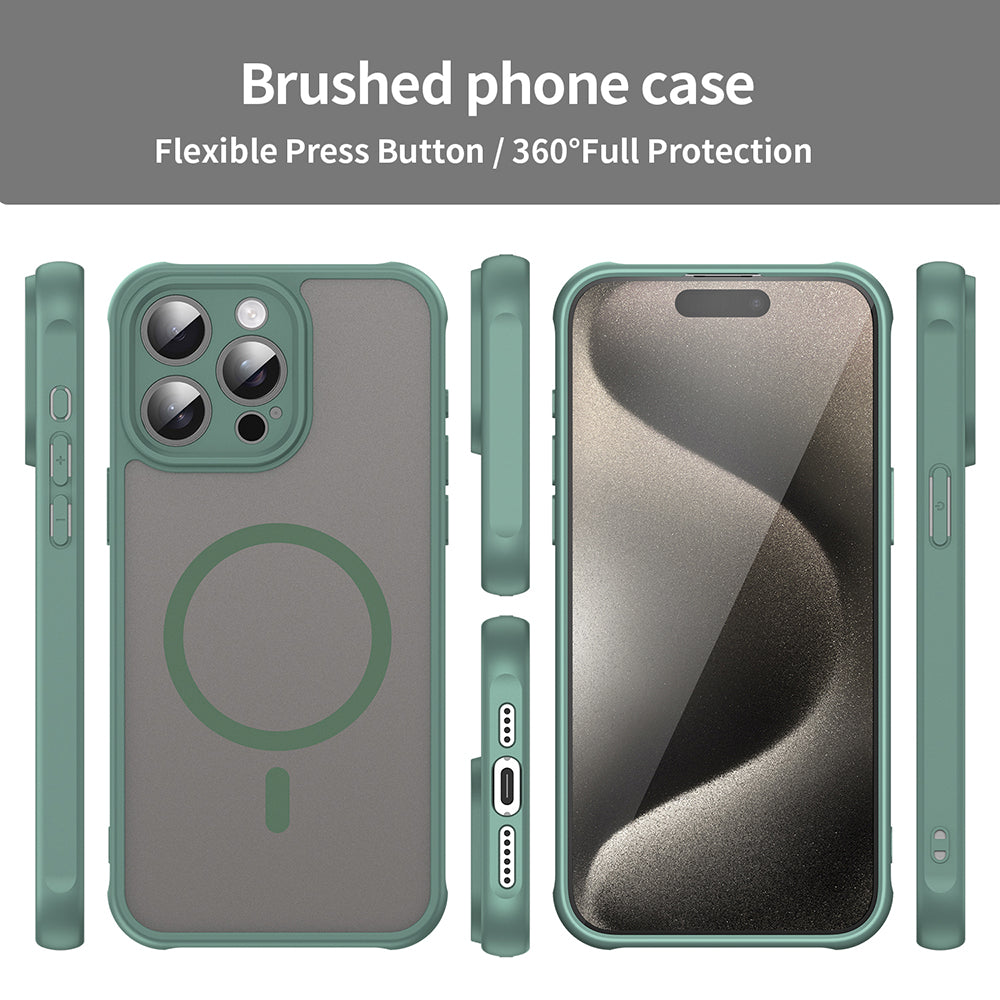 Калъф MagSafe за Apple iPhone 15 Pro Max, Techsuit, HaloFrost II, Зелен