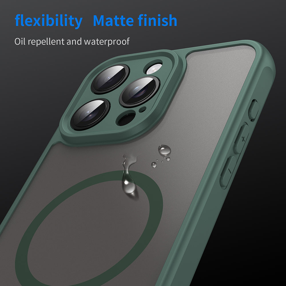 Калъф MagSafe за Apple iPhone 15 Pro Max, Techsuit, HaloFrost II, Зелен