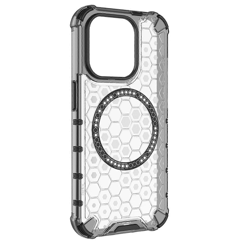 Калъф MagSafe за Apple iPhone 15 Pro Max, Techsuit, HoneyComb Shield, Бял