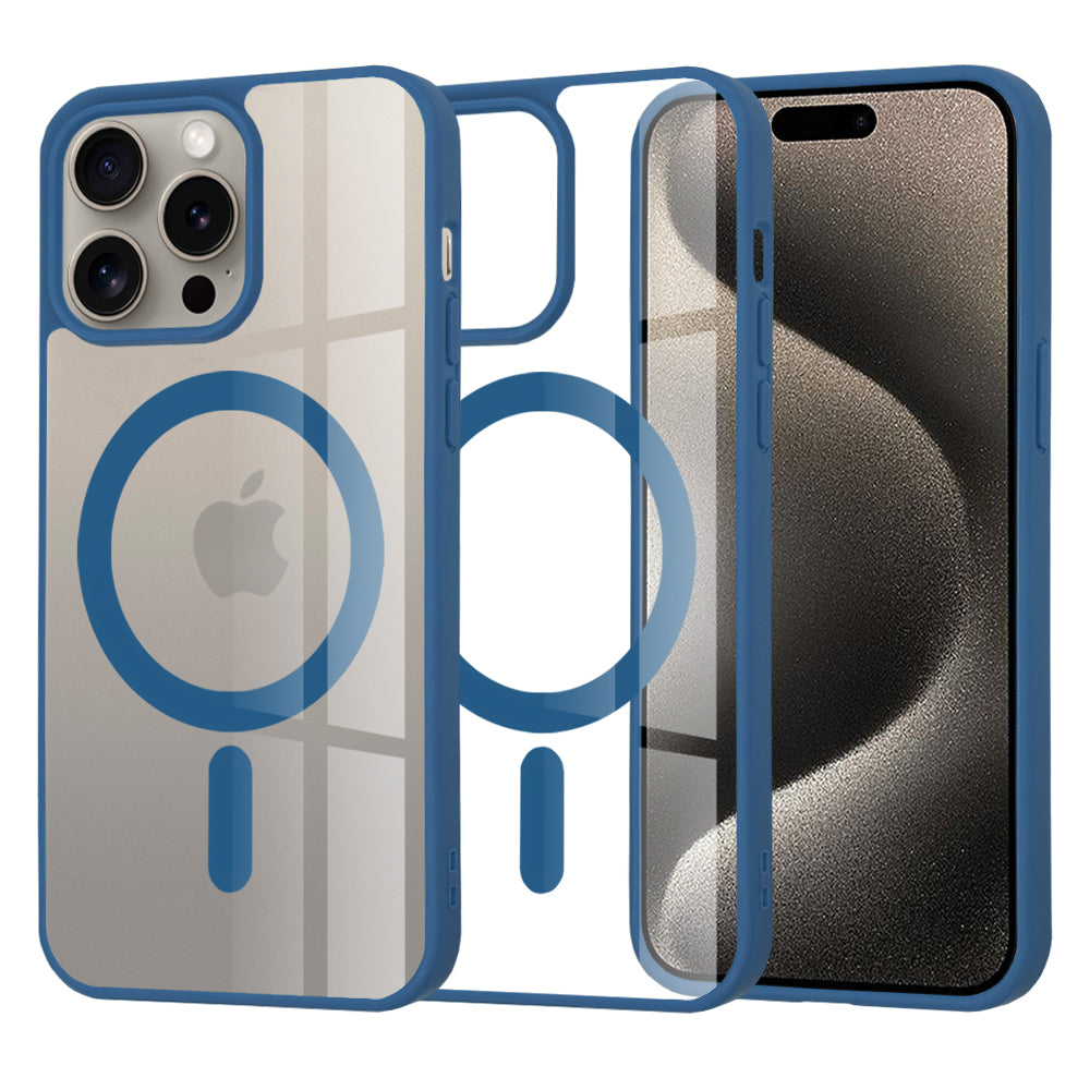Калъф MagSafe за Apple iPhone 15 Pro Max, Techsuit, Pro, Син