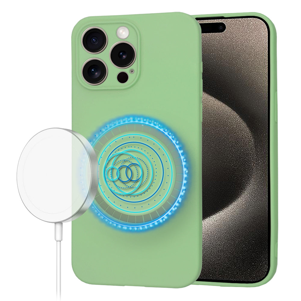 Калъф MagSafe за Apple iPhone 15 Pro Max, Techsuit, SoftFlex, Светлозелен