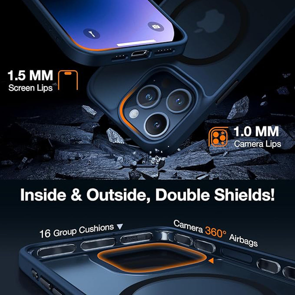 Калъф MagSafe за Apple iPhone 15 Pro Max, Torras, Guardian, Тъмносин