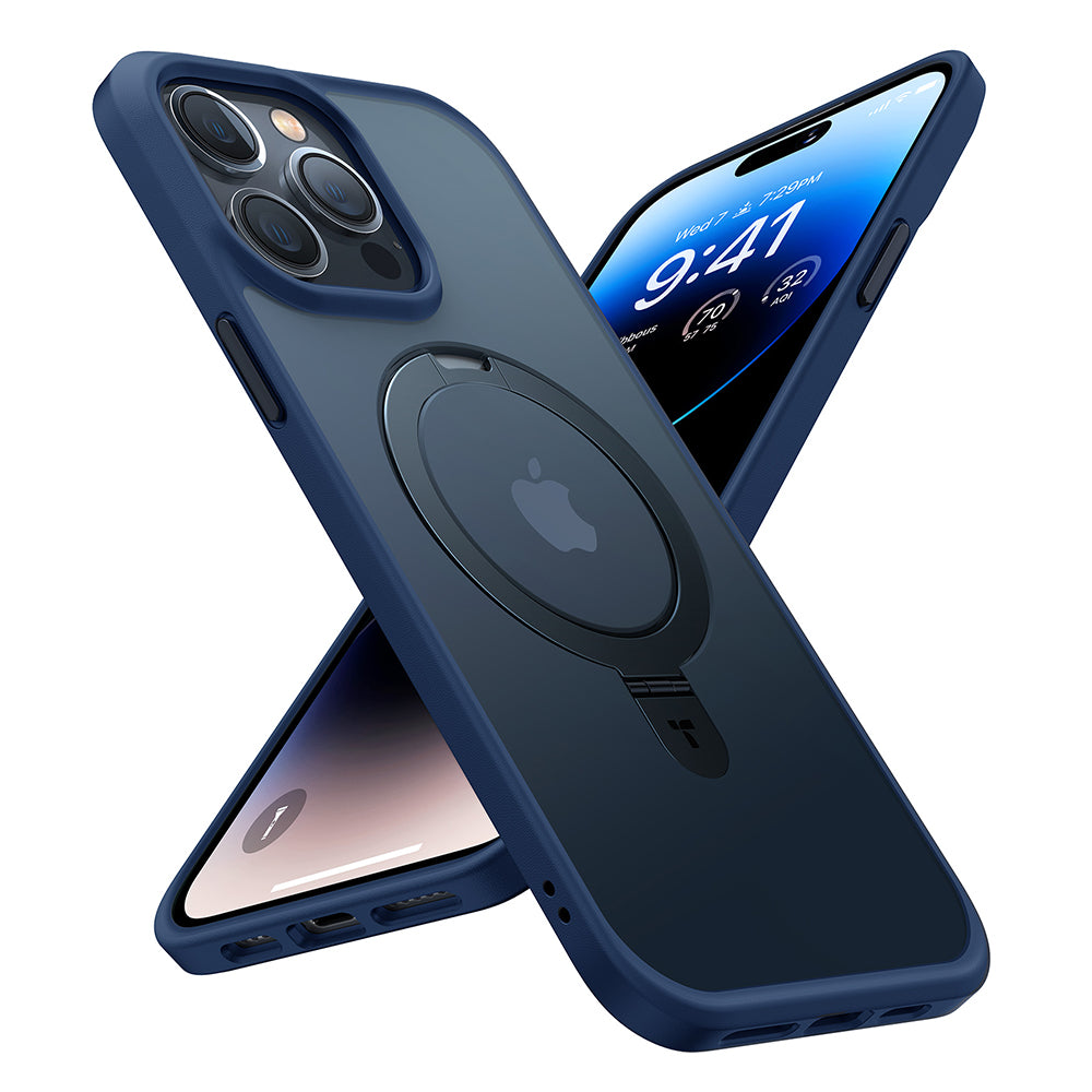 Калъф MagSafe за Apple iPhone 15 Pro Max, Torras, Ostand, Тъмносин