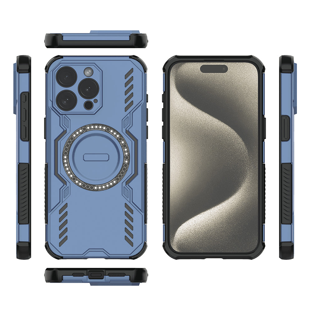 Калъф MagSafe за Apple iPhone 15 Pro, Techsuit, ArmorMag, Син