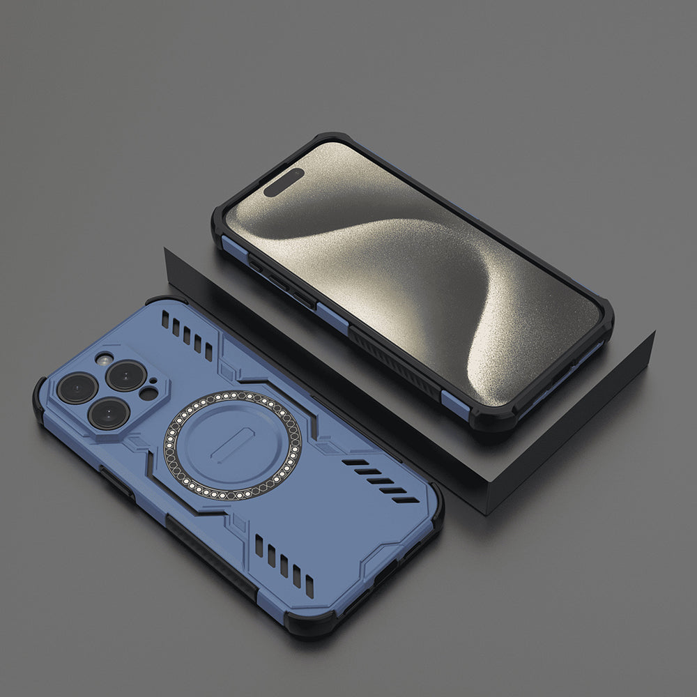 Калъф MagSafe за Apple iPhone 15 Pro, Techsuit, ArmorMag, Син