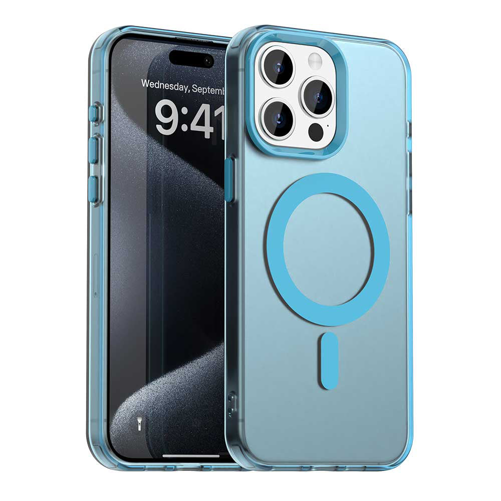 Калъф MagSafe за Apple iPhone 15 Pro, Techsuit, CandyCase, Син