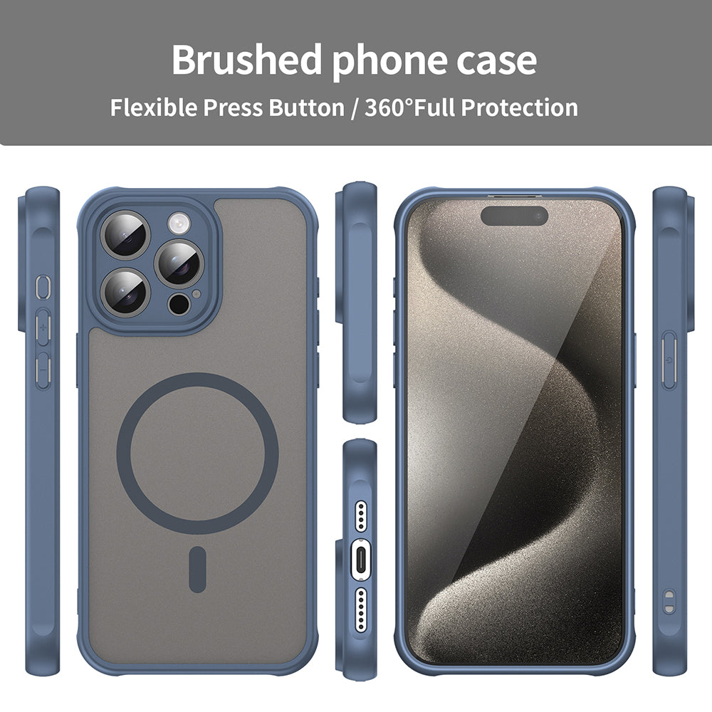 Калъф MagSafe за Apple iPhone 15 Pro, Techsuit, HaloFrost II, Тъмносин