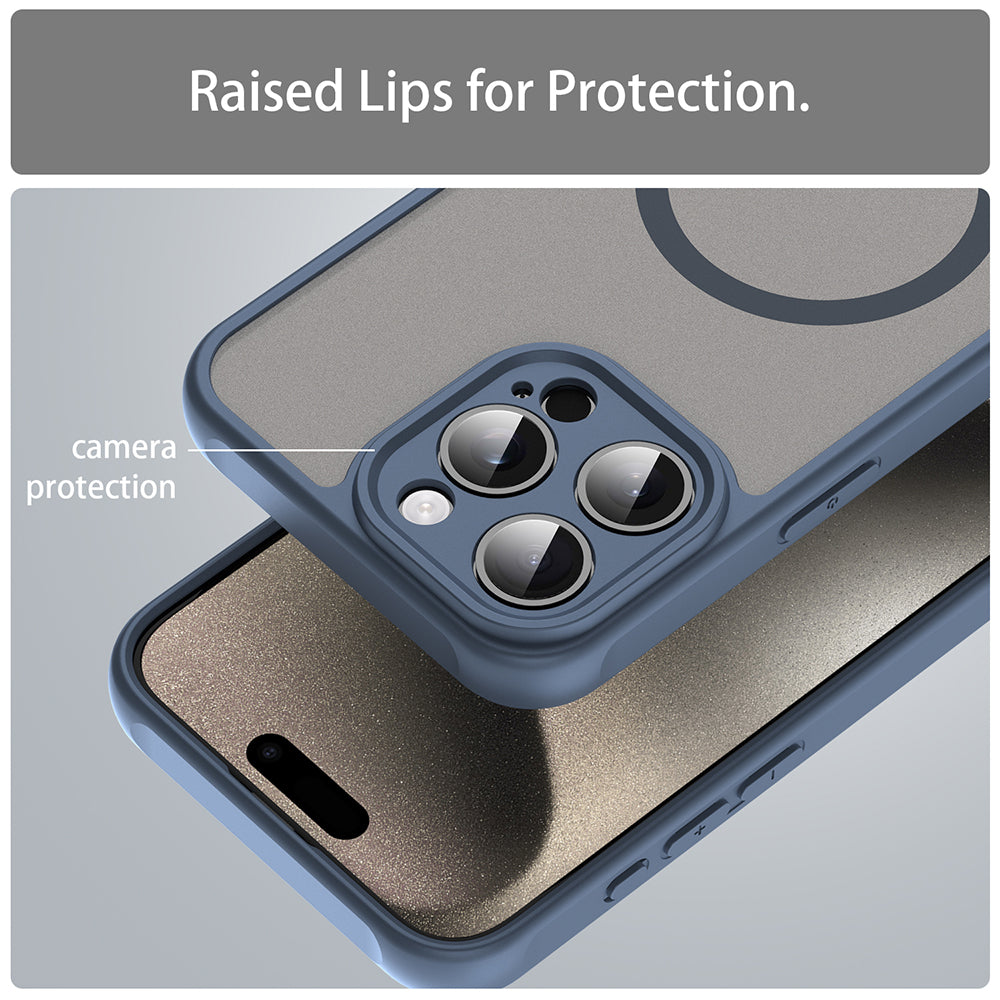 Калъф MagSafe за Apple iPhone 15 Pro, Techsuit, HaloFrost II, Тъмносин