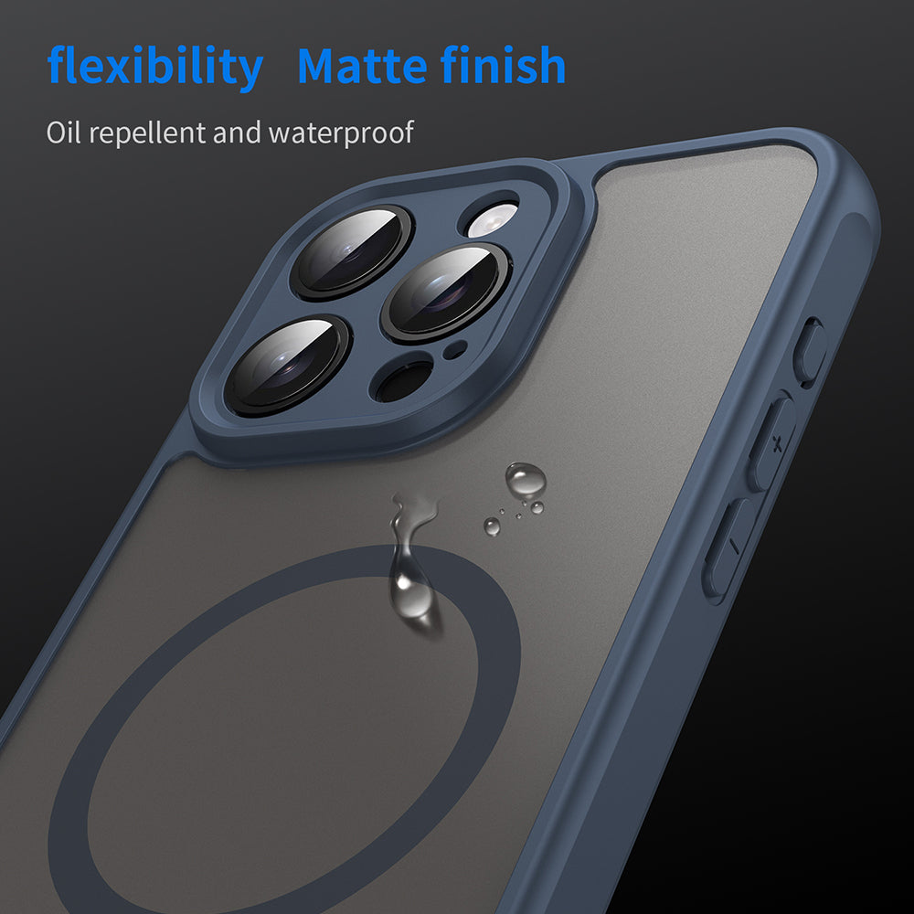 Калъф MagSafe за Apple iPhone 15 Pro, Techsuit, HaloFrost II, Тъмносин
