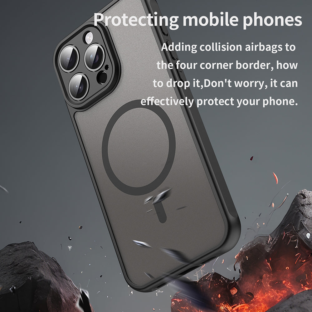 Калъф MagSafe за Apple iPhone 15 Pro, Techsuit, HaloFrost II, Черен