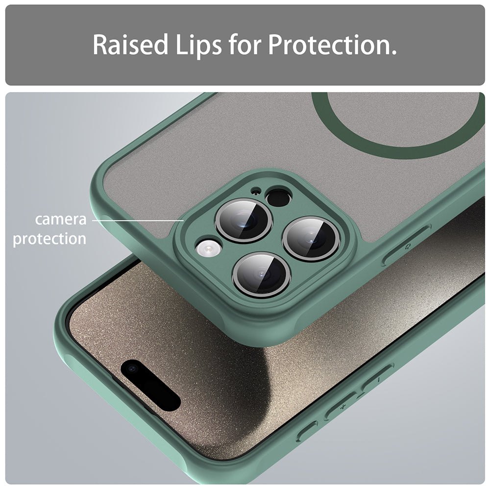 Калъф MagSafe за Apple iPhone 15 Pro, Techsuit, HaloFrost II, Зелен