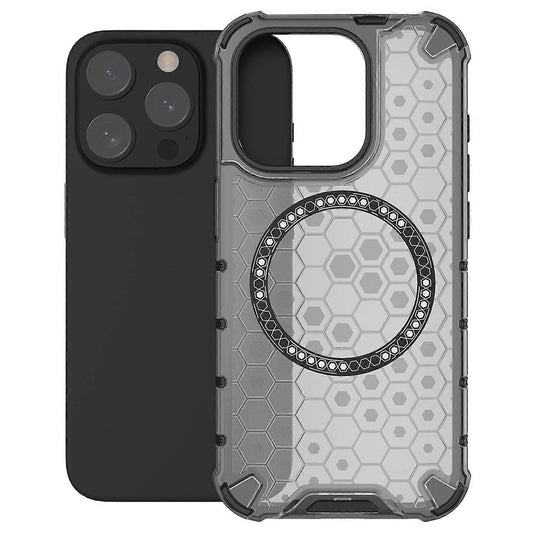 Калъф MagSafe за Apple iPhone 15 Pro, Techsuit, HoneyComb Shield, Черен