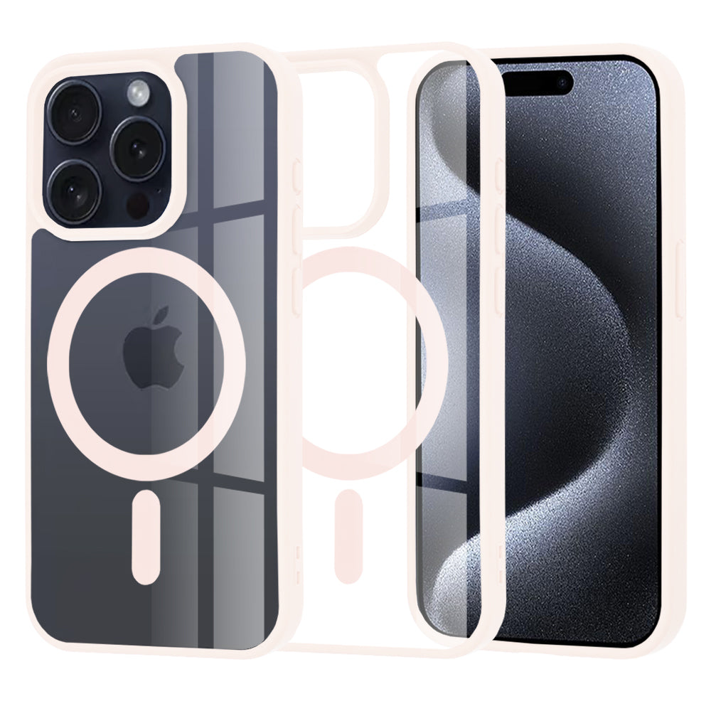 Калъф MagSafe за Apple iPhone 15 Pro, Techsuit, Pro, Розов
