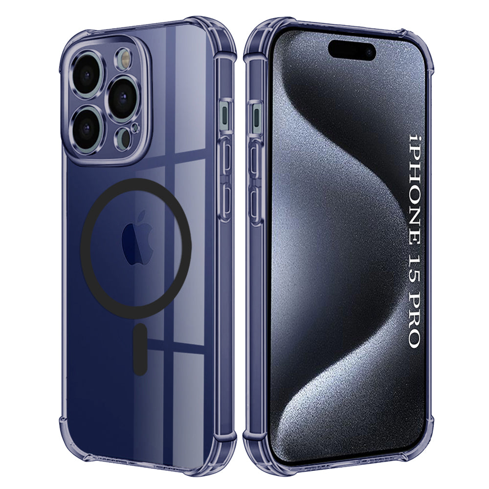 Калъф MagSafe за Apple iPhone 15 Pro, Techsuit, Shockproof Clear, Опушен