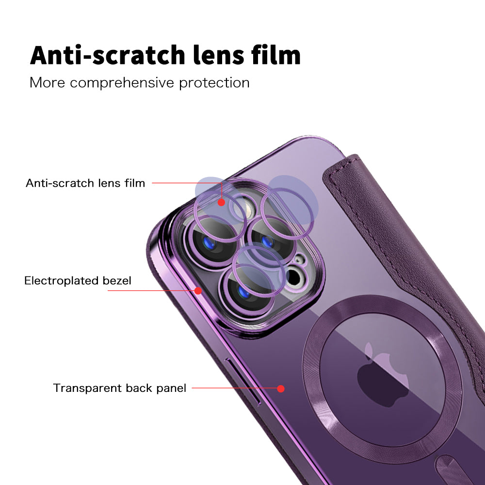 Калъф MagSafe за Apple iPhone 15 Pro, Techsuit, SmartMag Book, Лилав