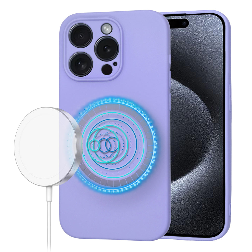 Калъф MagSafe за Apple iPhone 15 Pro, Techsuit, SoftFlex, Светло лилав