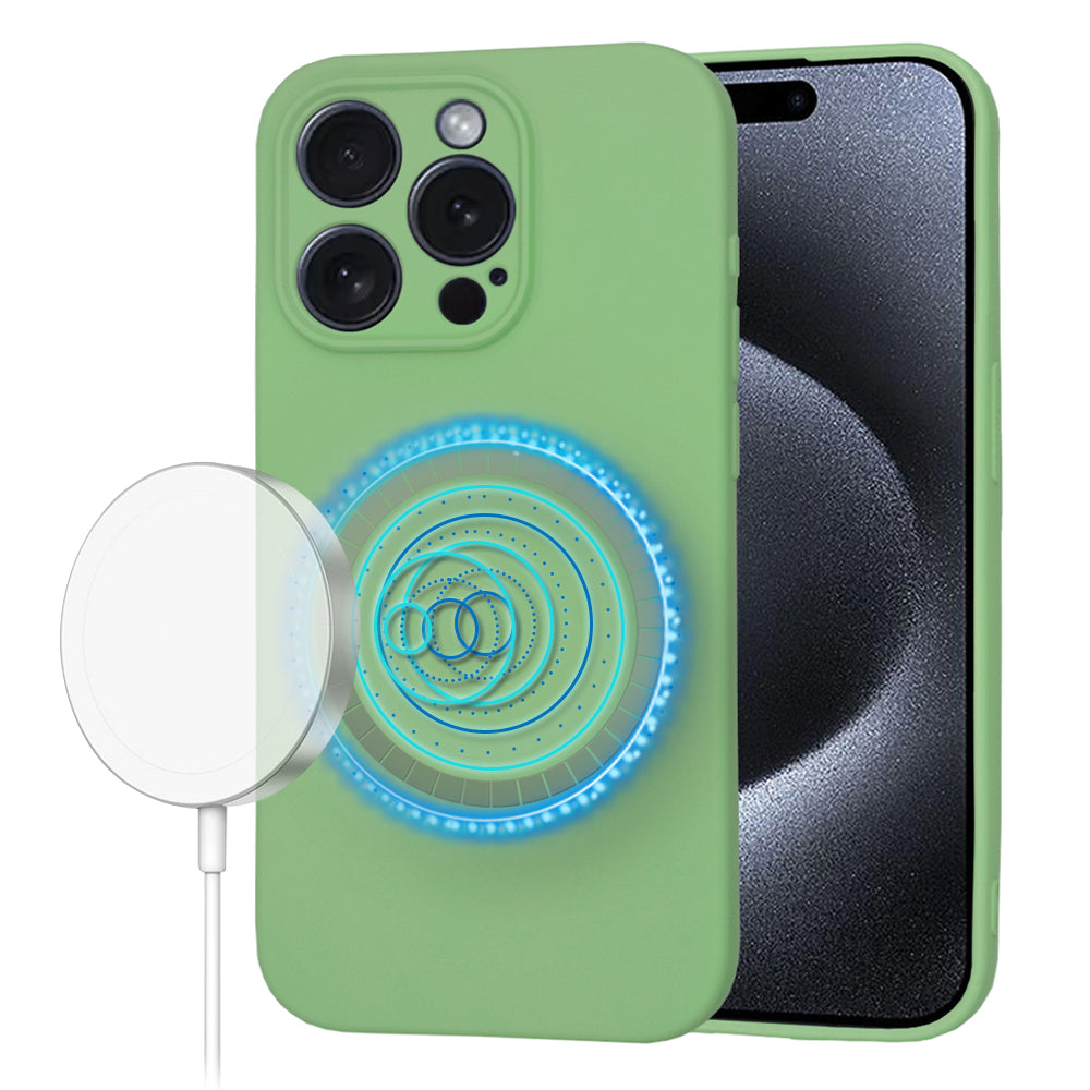 Калъф MagSafe за Apple iPhone 15 Pro, Techsuit, SoftFlex, Светлозелен