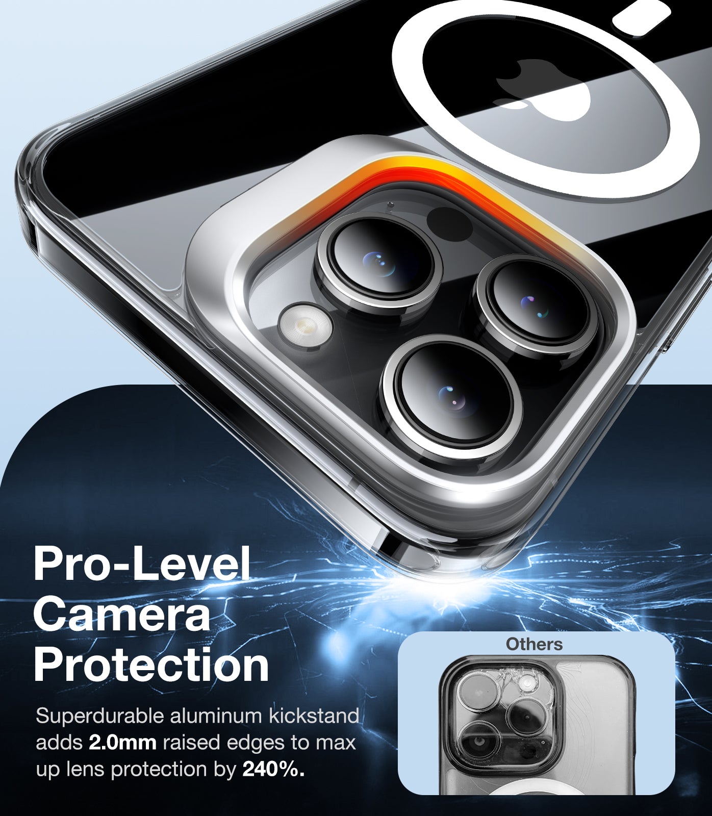 Калъф MagSafe за Apple iPhone 15 Pro, Torras, Lstand, Прозрачен