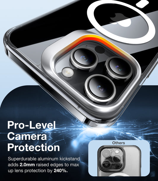 MagSafe Case for Apple iPhone 15 Pro, Torras, Lstand, Transparent
