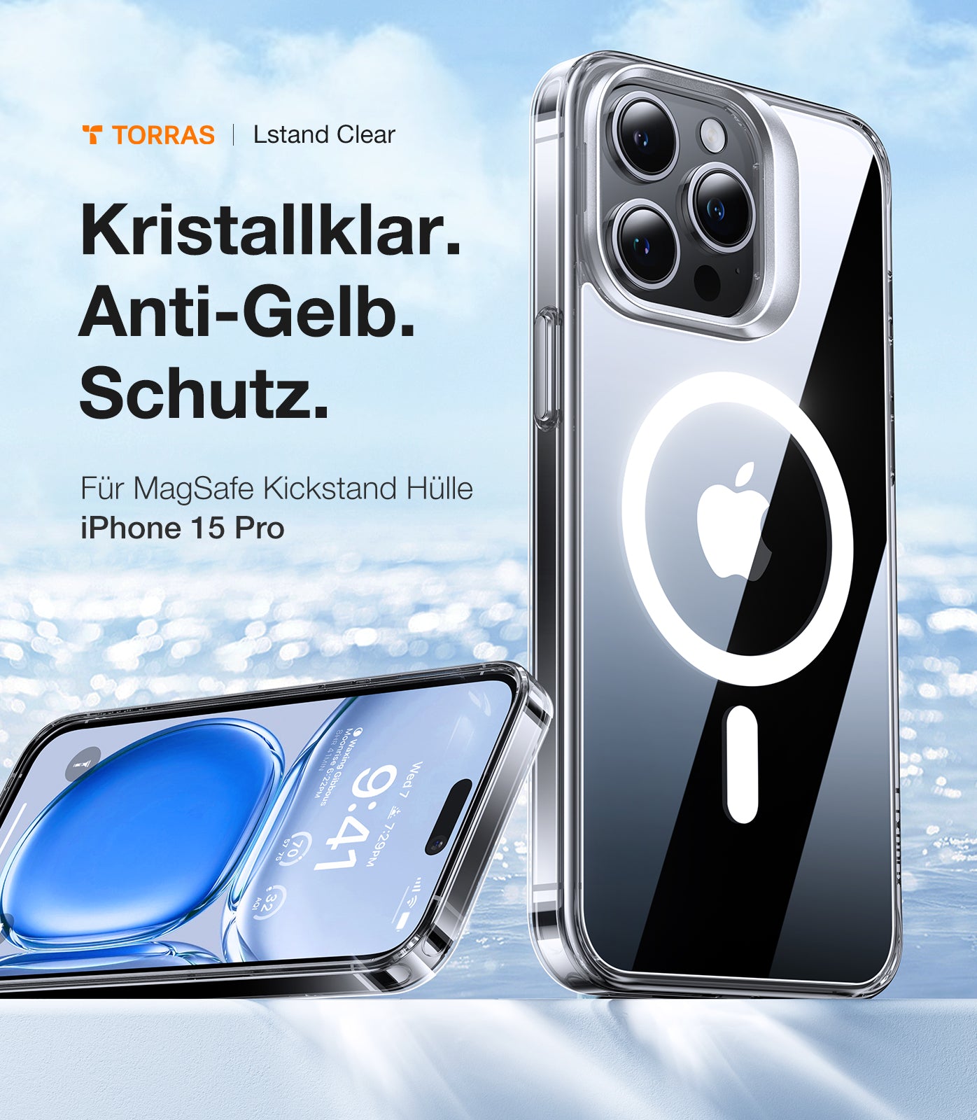 Калъф MagSafe за Apple iPhone 15 Pro, Torras, Lstand, Прозрачен