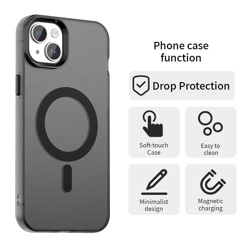 Калъф MagSafe за Apple iPhone 15, Techsuit, CandyCase, Черен