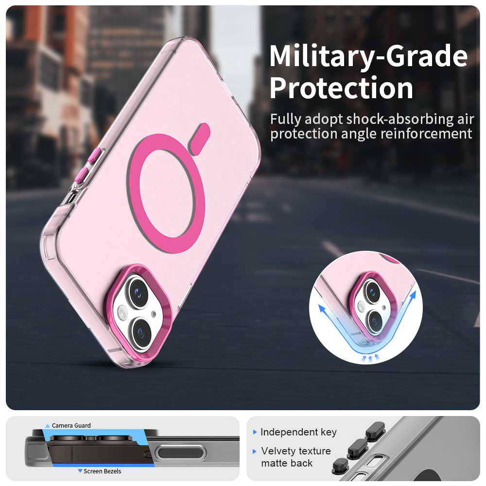 Калъф MagSafe за Apple iPhone 15, Techsuit, CandyCase, Розов