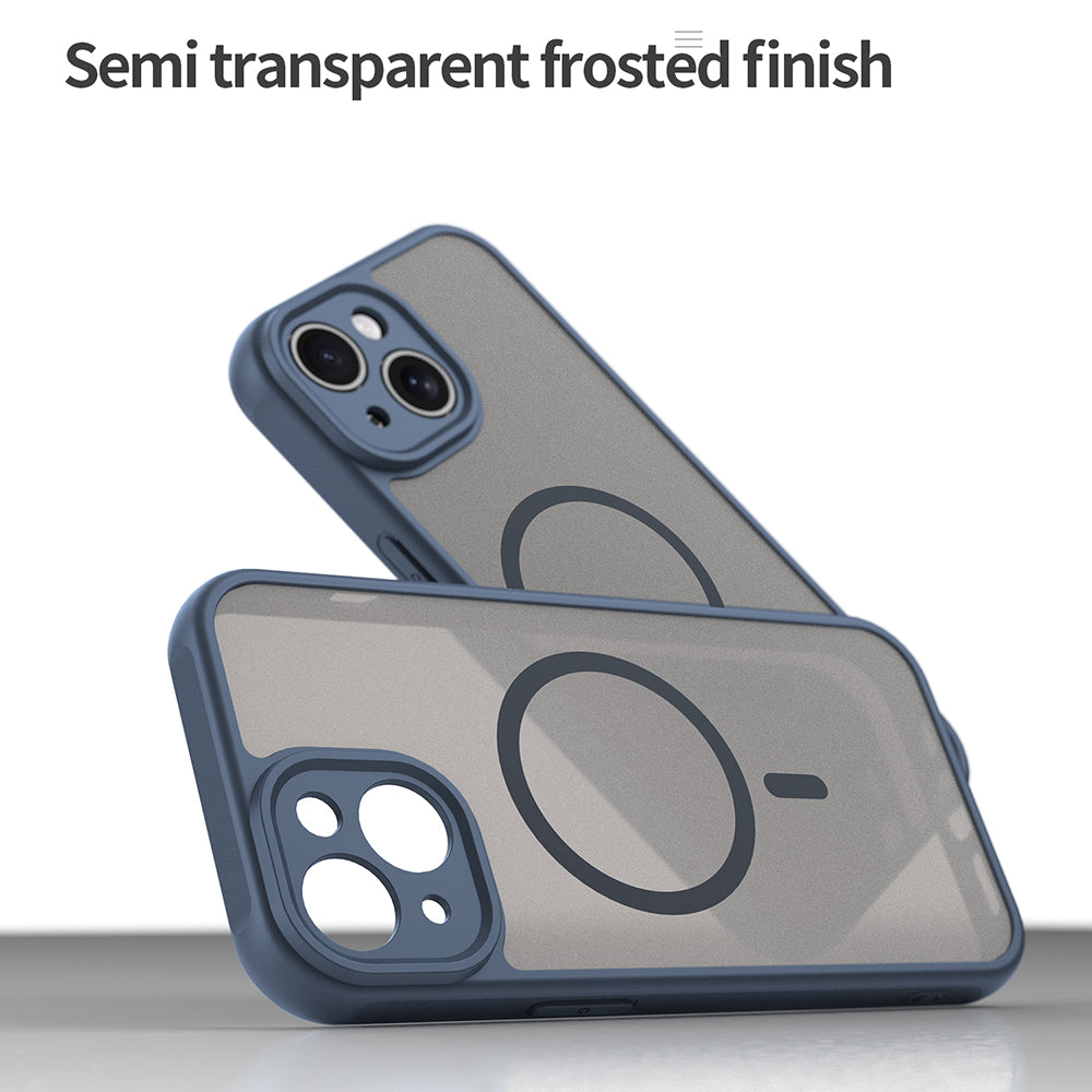 Калъф MagSafe за Apple iPhone 15, Techsuit, HaloFrost II, Тъмносин