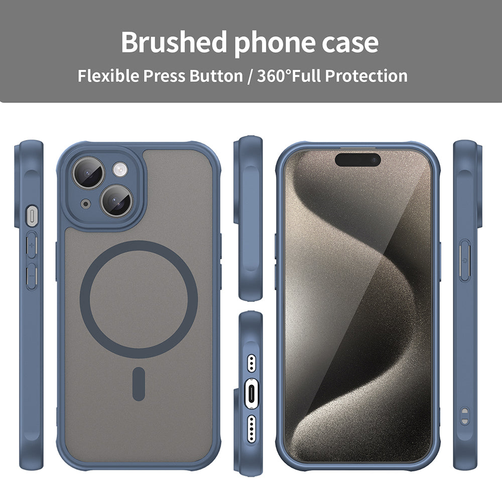 Калъф MagSafe за Apple iPhone 15, Techsuit, HaloFrost II, Тъмносин