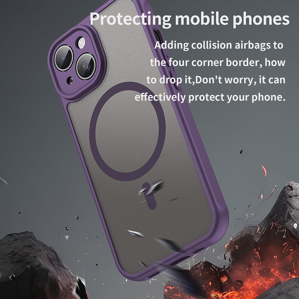 Калъф MagSafe за Apple iPhone 15, Techsuit, HaloFrost II, Лилав