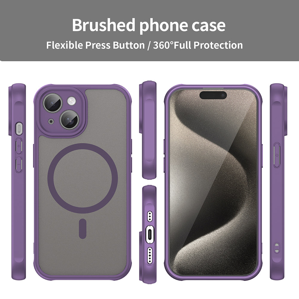 Калъф MagSafe за Apple iPhone 15, Techsuit, HaloFrost II, Лилав