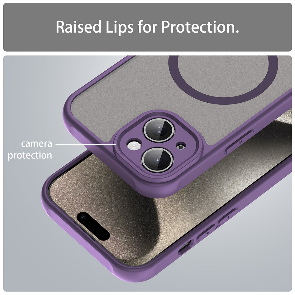 Калъф MagSafe за Apple iPhone 15, Techsuit, HaloFrost II, Лилав