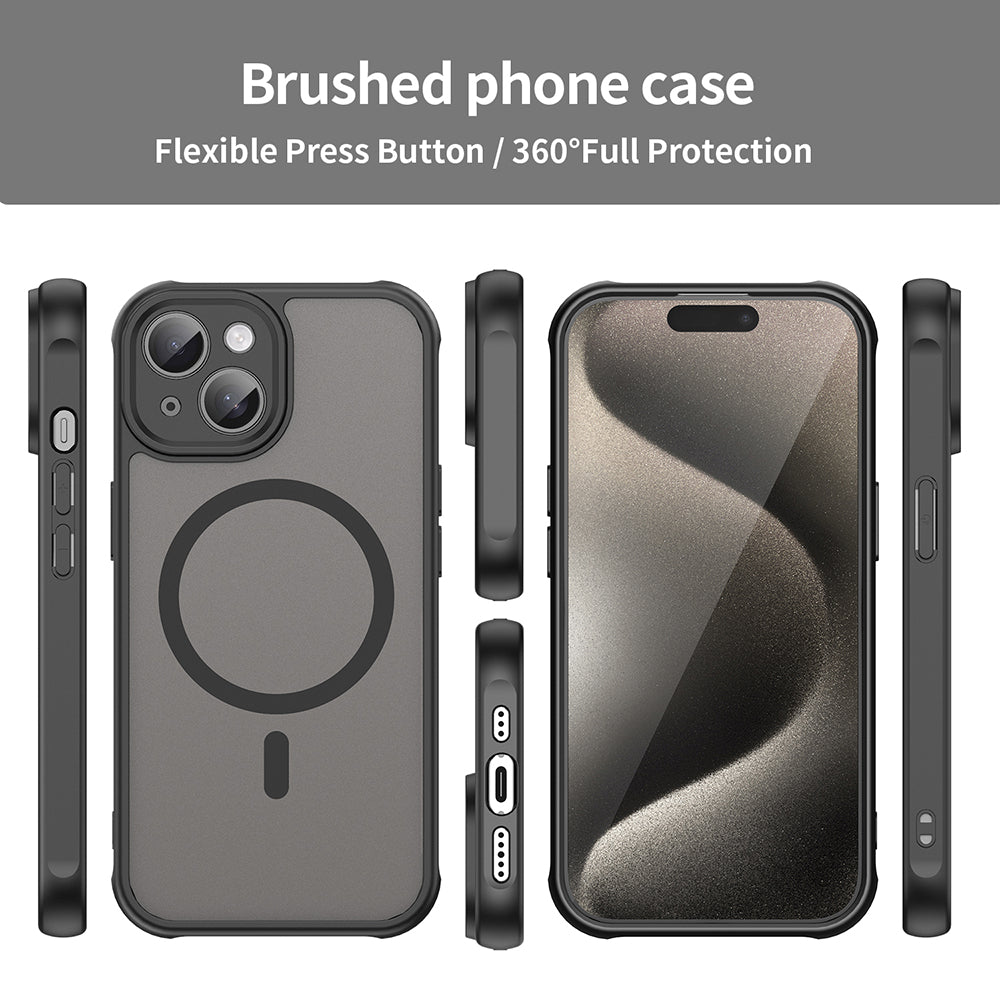Калъф MagSafe за Apple iPhone 15, Techsuit, HaloFrost II, Черен