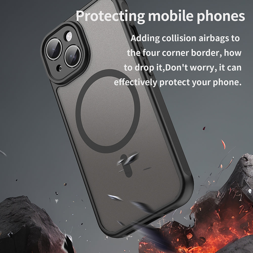 Калъф MagSafe за Apple iPhone 15, Techsuit, HaloFrost II, Черен