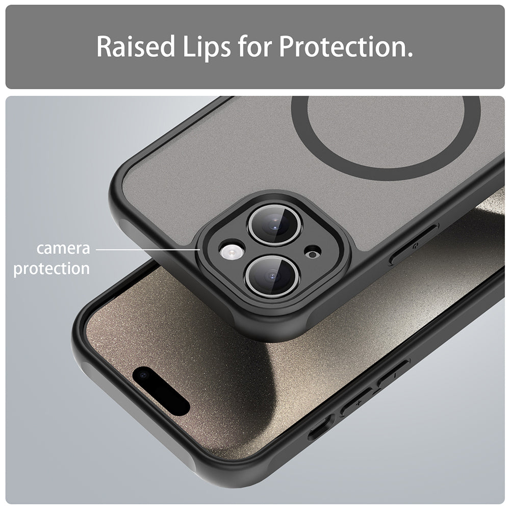 Калъф MagSafe за Apple iPhone 15, Techsuit, HaloFrost II, Черен
