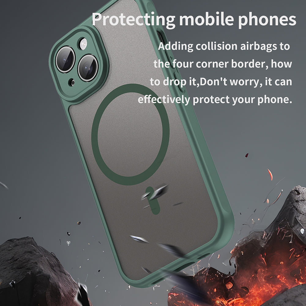 Калъф MagSafe за Apple iPhone 15, Techsuit, HaloFrost II, Зелен