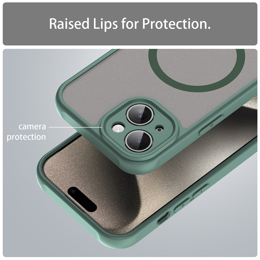 Калъф MagSafe за Apple iPhone 15, Techsuit, HaloFrost II, Зелен