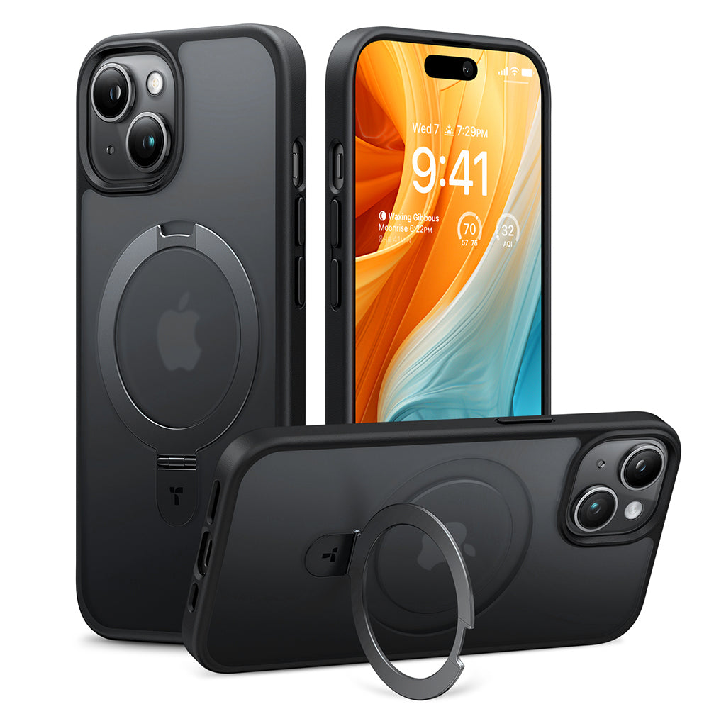 Калъф MagSafe за Apple iPhone 15, Torras, Ostand, Черен