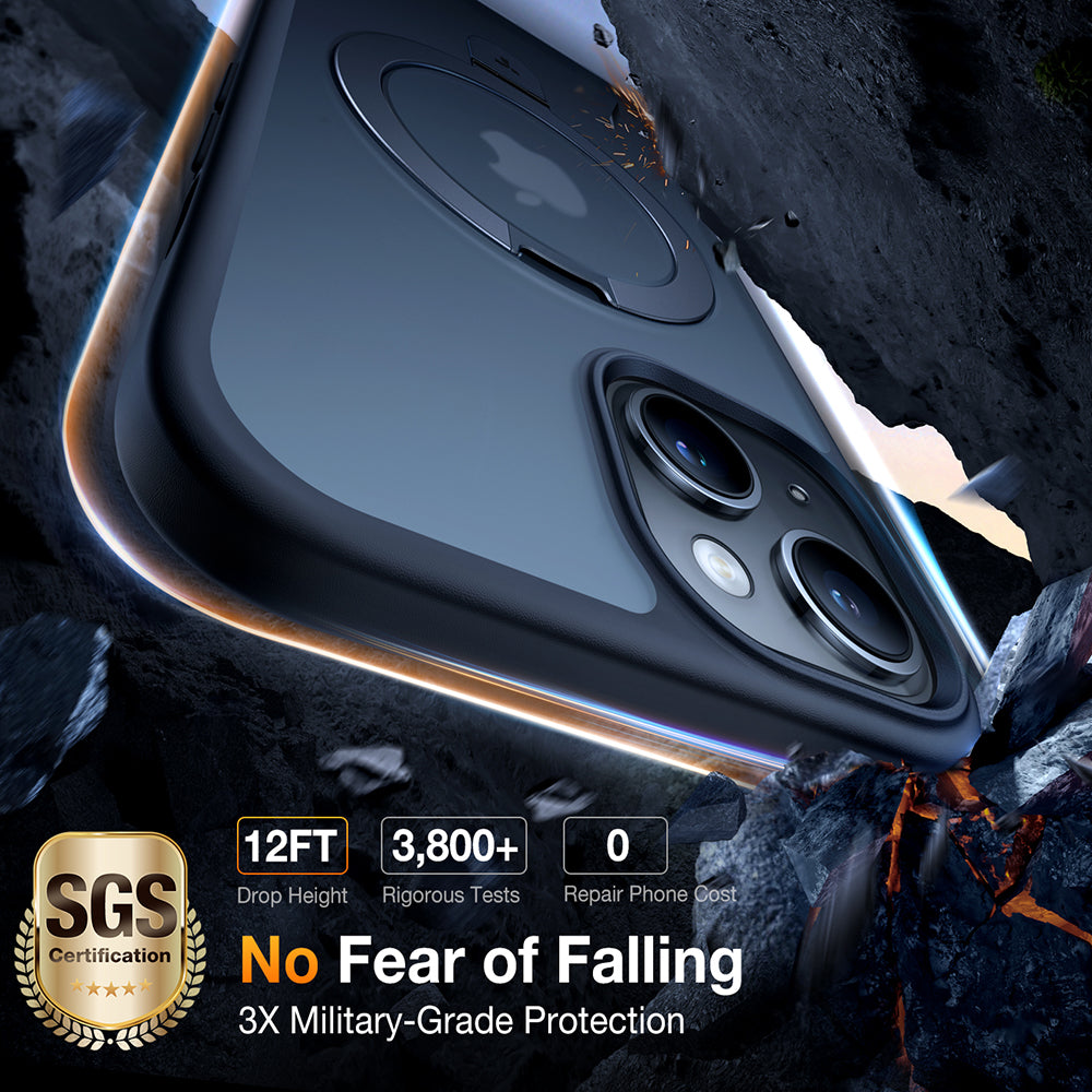 Калъф MagSafe за Apple iPhone 15, Torras, Ostand, Черен