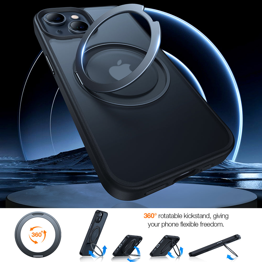 Калъф MagSafe за Apple iPhone 15, Torras, Ostand Pro, Черен