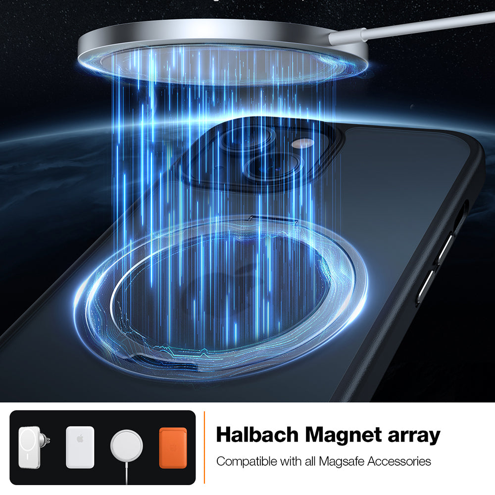 Калъф MagSafe за Apple iPhone 15, Torras, Ostand Pro, Черен