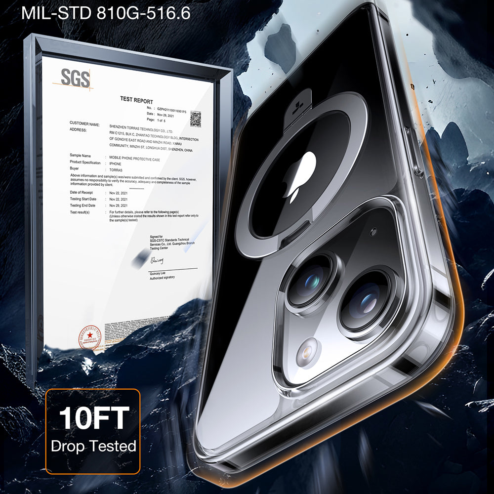 Калъф MagSafe за Apple iPhone 15, Torras, Ostand, Прозрачен