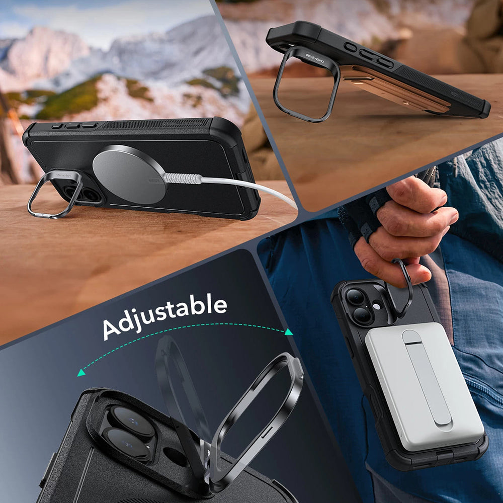 Калъф MagSafe за Apple iPhone 16, ESR, Cyber Armor Kickstand, Син