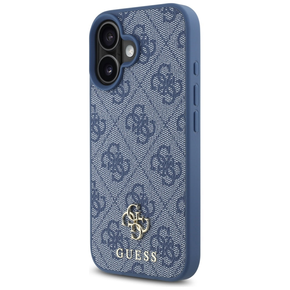 Калъф MagSafe за Apple iPhone 16, Guess, 4G Small and Classic Logo, Син