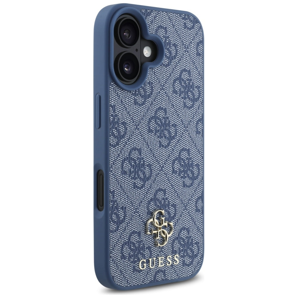 Калъф MagSafe за Apple iPhone 16, Guess, 4G Small and Classic Logo, Син